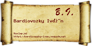 Bardiovszky Iván névjegykártya